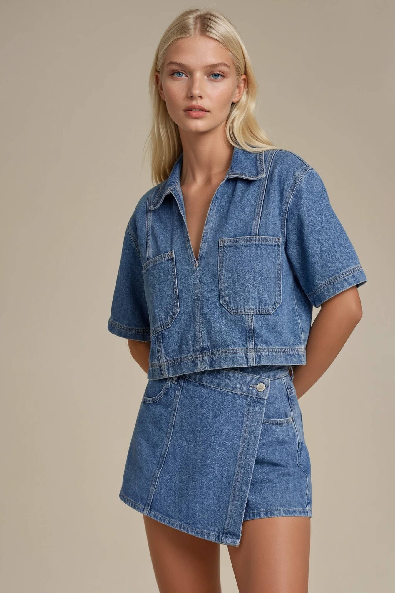 DENIM SKORT W2414PIA