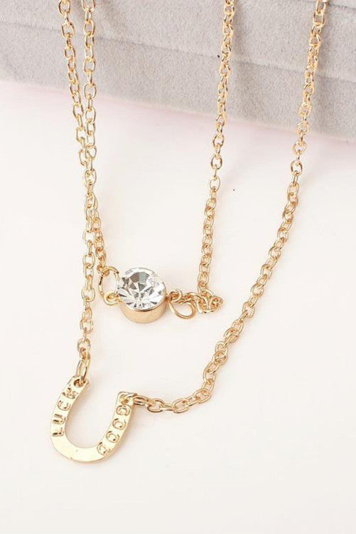 Gold Horseshoe Layered Necklace
