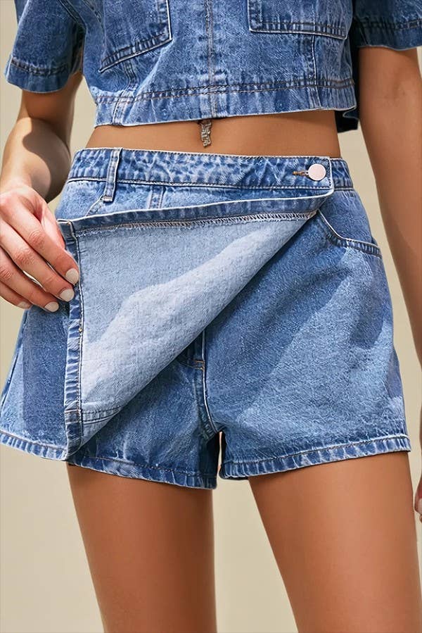 DENIM SKORT W2414PIA