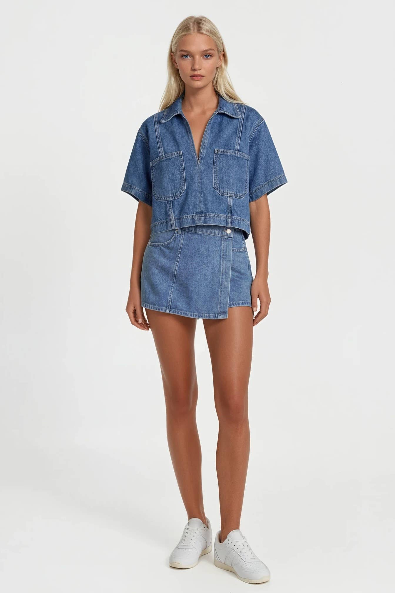 DENIM SKORT W2414PIA