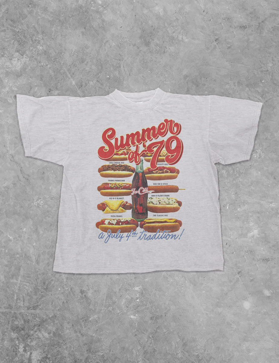 Summer of '79,  Hot Dogs Boxy Cotton T-Shirt